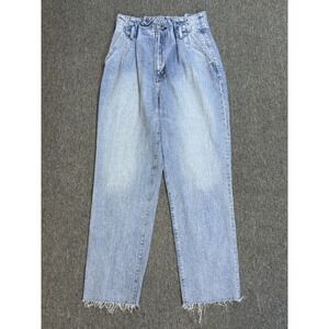 ABERCROMBIE & FITCH Pants Women's 27 Long Mom Jean Paperbag High Rise Denim Blue